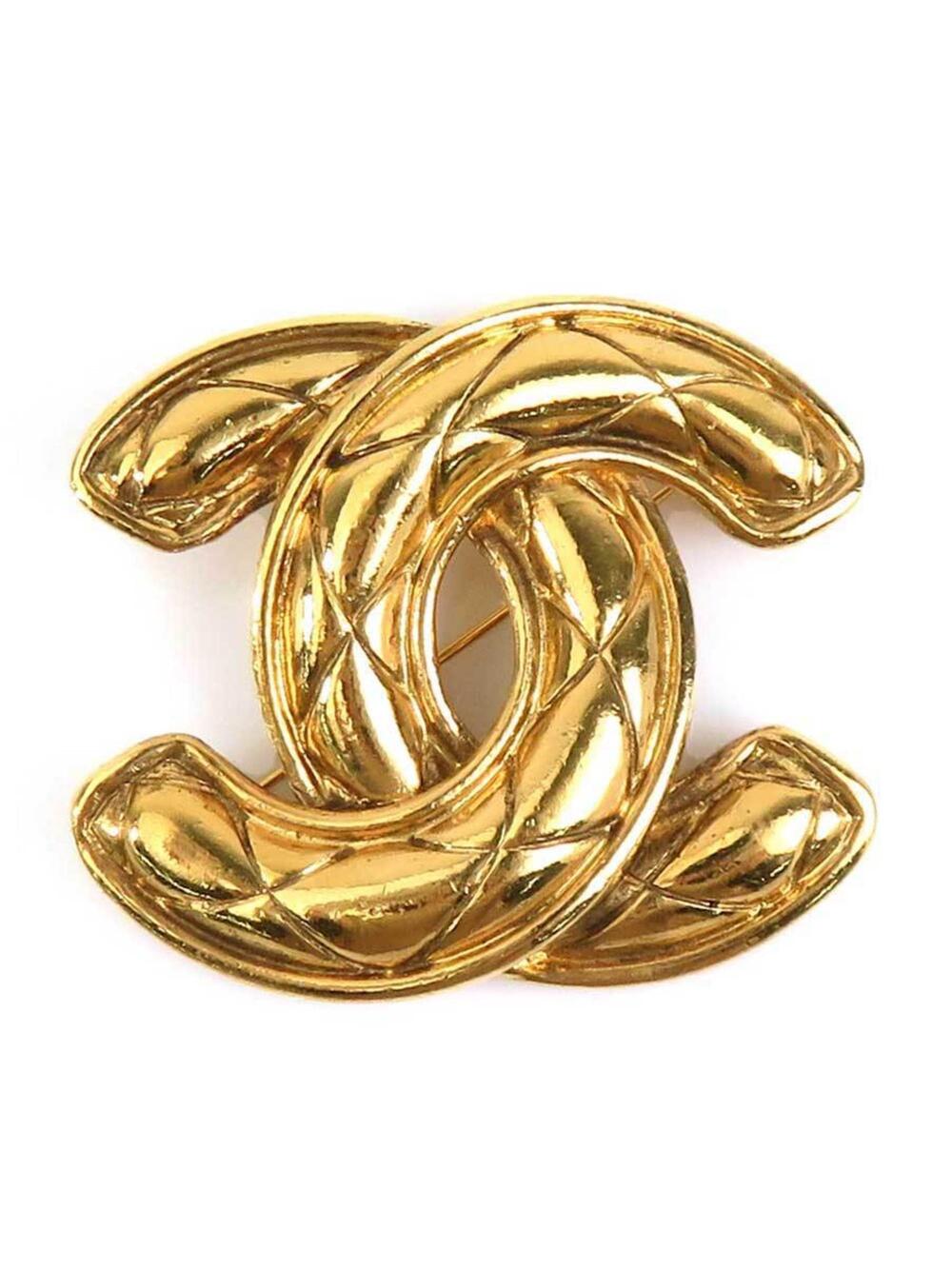 Chanel Cc Logo Brooch Gold-Tone Metal #208312C81B